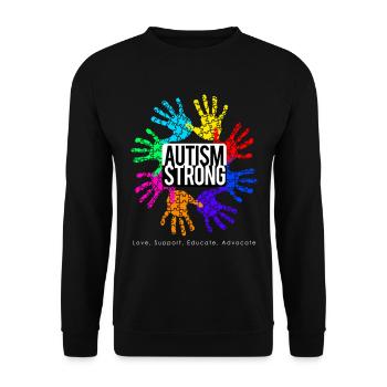 Autism Strong - Unisex Pullover - Schwarz - Vorne - Alina (178cm) & Michal (187cm)
