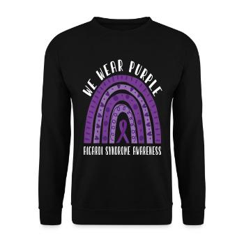 We Wear Purple For Aicardi Syndrome Awareness - Unisex Pullover - Schwarz - Vorne - Alina (178cm) & Michal (187cm)
