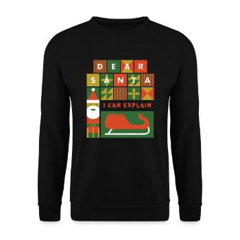 Dear Santa I Can Explain Funny Christmas Gift - Unisex Sweatshirt - black - Front - Alina (178cm) & Michal (187cm)