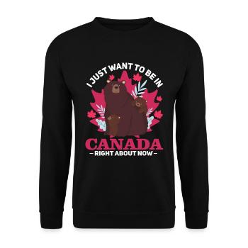 Je veux juste être au Canada en ce moment - Sweat-shirt Unisexe - noir - Devant - Alina (178cm) & Michal (187cm)