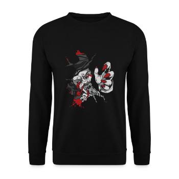 Creepy Witches Demons Sign Motif - Unisex Sweatshirt - black - Front - Alina (178cm) & Michal (187cm)