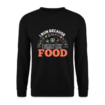 Funny Jogger Runner Sports Saying - Unisex Sweatshirt - black - Front - Alina (178cm) & Michal (187cm)