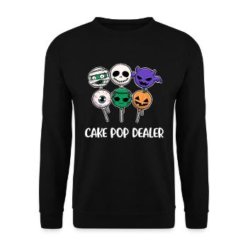 Cake Pop Dealer Cake Gift - Unisex Sweatshirt - black - Front - Alina (178cm) & Michal (187cm)