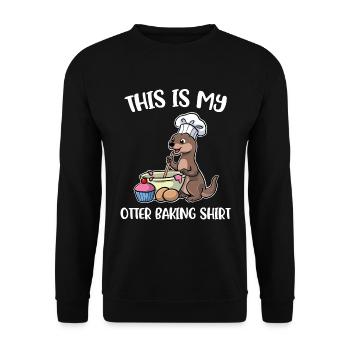 Otter Baking Baking Gift - Unisex Sweatshirt - black - Front - Alina (178cm) & Michal (187cm)