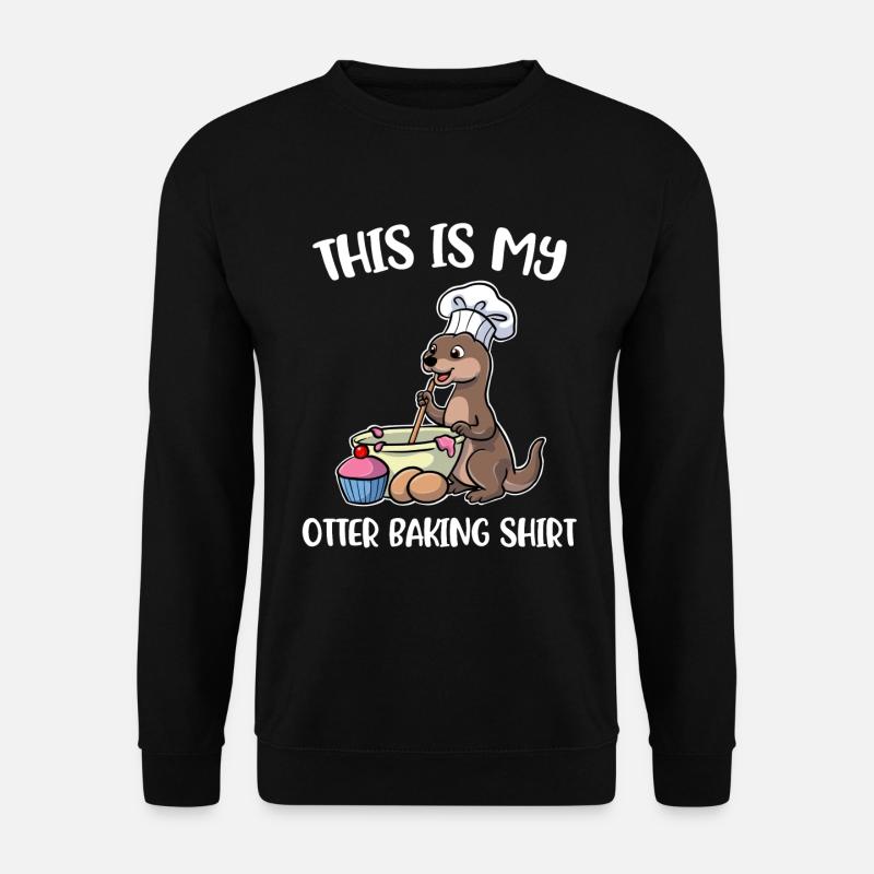 Otter Baking Backen Geschenk - Unisex Pullover - Schwarz