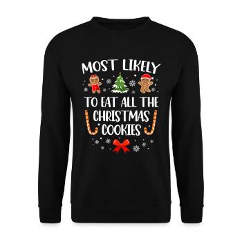 Les plus susceptibles de manger tous les biscuits de Noël drôles - Sweat-shirt Unisexe - noir - Devant - Alina (178cm) & Michal (187cm)