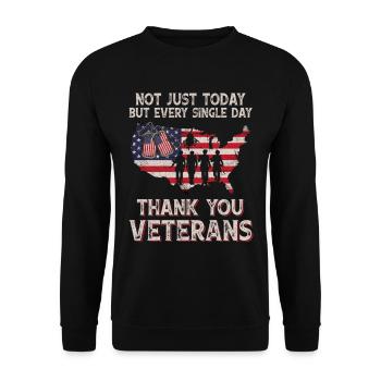 Not Just Today But Every Single Thank You Veterans - Unisex Sweatshirt - black - Front - Alina (178cm) & Michal (187cm)
