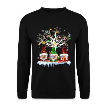 Gnomes Joyeux Noël Lumière de Noël Famille Gnome Noël - Sweat-shirt Unisexe - noir - Devant - Alina (178cm) & Michal (187cm)