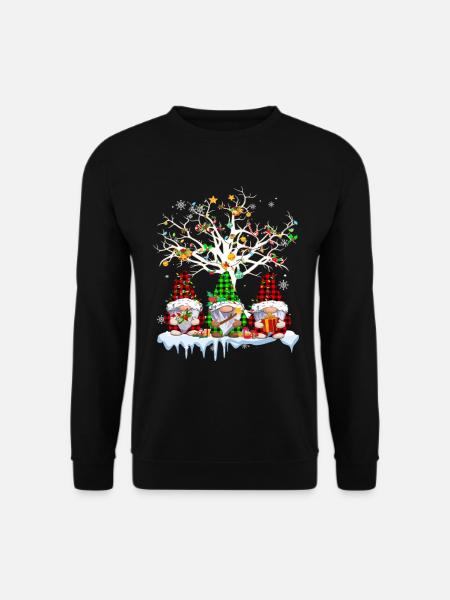 Gnomes Merry Christmas Light Family Gnome Xmas - Unisex Pullover - Schwarz