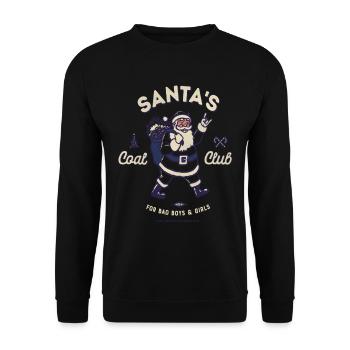 Christmas Santa's Coal Club - Unisex Sweatshirt - black - Front - Alina (178cm) & Michal (187cm)