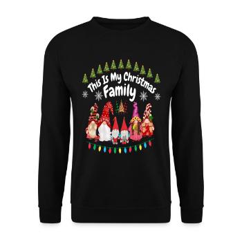 Ceci est ma famille de Noël - Sweat-shirt Unisexe - noir - Devant - Alina (178cm) & Michal (187cm)