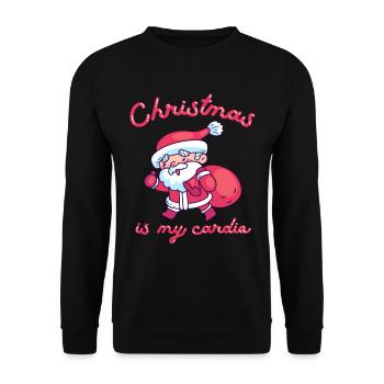 Christmas Is My Cardio - Unisex Sweatshirt - black - Front - Alina (178cm) & Michal (187cm)