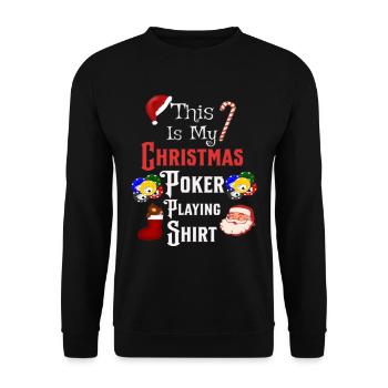 C'est ma chemise de jeu de poker de Noël drôle - Sweat-shirt Unisexe - noir - Devant - Alina (178cm) & Michal (187cm)