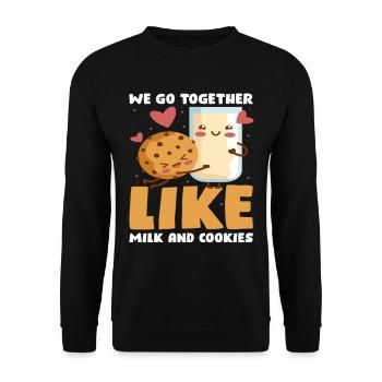 Lait et biscuits Biscuit drôle - Sweat-shirt Unisexe - noir - Devant - Alina (178cm) & Michal (187cm)