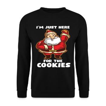 Je suis juste là pour les cookies Funny Cookie - Sweat-shirt Unisexe - noir - Devant - Alina (178cm) & Michal (187cm)