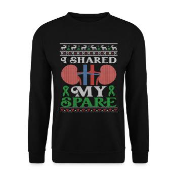 Donneur de rein J’ai partagé mon Noël moche de rechange - Sweat-shirt Unisexe - noir - Devant - Alina (178cm) & Michal (187cm)