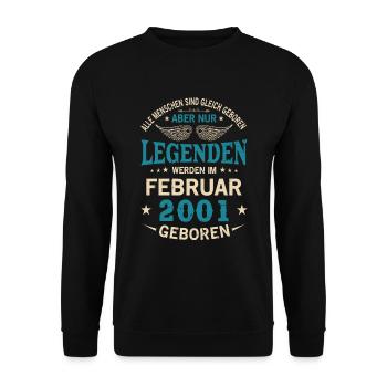 Alle Menschen Sind Gleich Geboren Februar 2001 - Unisex Pullover - Schwarz - Vorne - Alina (178cm) & Michal (187cm)