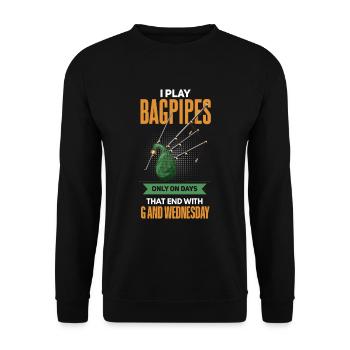 Funny Bagpipe Player Musician Design - Unisex Sweatshirt - black - Front - Alina (178cm) & Michal (187cm)