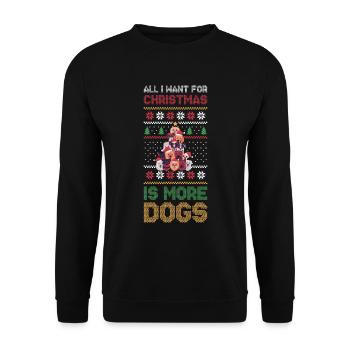 Chiens de Noël Pull de Noël moche cadeau - Sweat-shirt Unisexe - noir - Devant - Alina (178cm) & Michal (187cm)