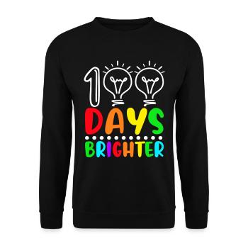 100 Days Brighter 100th Day Back To School Light - Unisex Pullover - Schwarz - Vorne - Alina (178cm) & Michal (187cm)