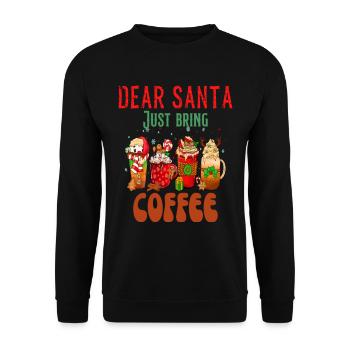 Christmas Dear Santa I Want Coffee - Unisex Sweatshirt - black - Front - Alina (178cm) & Michal (187cm)