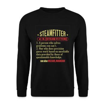Steam Fitter Steam Technician Steamfitter - Unisex Sweatshirt - black - Front - Alina (178cm) & Michal (187cm)