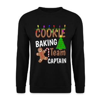 Capitaine de l’équipe de cuisson des biscuits de Noël - Sweat-shirt Unisexe - noir - Devant - Alina (178cm) & Michal (187cm)