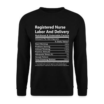 Registered Nurse Labor And Delivery Nutritional - Unisex Sweatshirt - black - Front - Alina (178cm) & Michal (187cm)