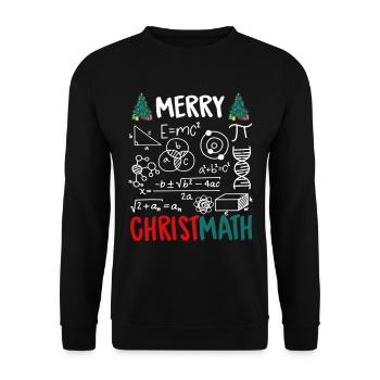Math Christmas Teacher Merry Christmath Pajamas - Unisex Sweatshirt - black - Front - Alina (178cm) & Michal (187cm)