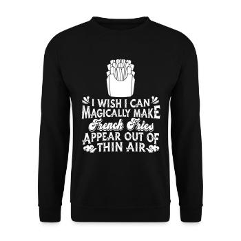 Fast Food Potato Chips French Fries - Unisex Pullover - Schwarz - Vorne - Alina (178cm) & Michal (187cm)
