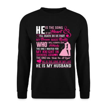 Mon mari Il est la chanson de mon cœur - Sweat-shirt Unisexe - noir - Devant - Alina (178cm) & Michal (187cm)
