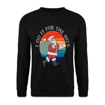 Santa Claus I Do it for the Hos - Unisex Sweatshirt - black - Front - Alina (178cm) & Michal (187cm)