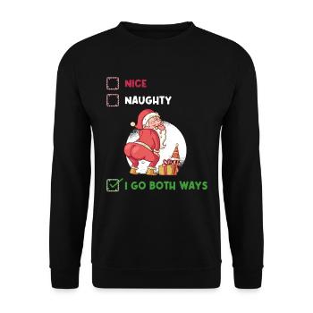 I Go Both Ways Naughty or Nice Gift - Unisex Sweatshirt - black - Front - Alina (178cm) & Michal (187cm)