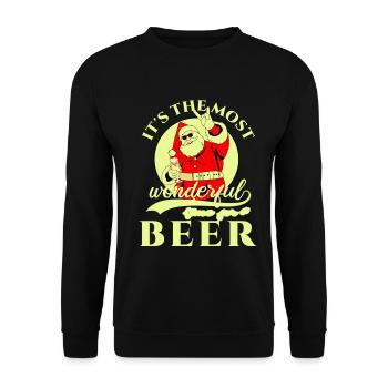 C’est le moment le plus merveilleux pour une bière de Noël - Sweat-shirt Unisexe - noir - Devant - Alina (178cm) & Michal (187cm)