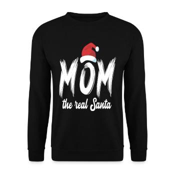 Christmas Mom the real Santa - Unisex Sweatshirt - black - Front - Alina (178cm) & Michal (187cm)