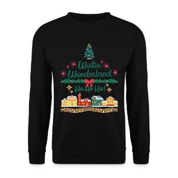 Christmas Ho Ho Ho - Unisex Sweatshirt - black - Front - Alina (178cm) & Michal (187cm)