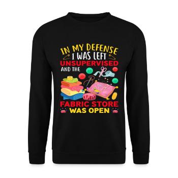 Funny Quilting Gift - Unisex Pullover - Schwarz - Vorne - Alina (178cm) & Michal (187cm)
