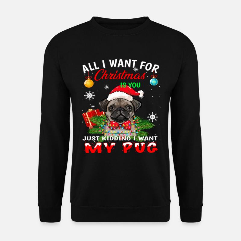 Cute Christmas Pug - Unisex Pullover - Schwarz