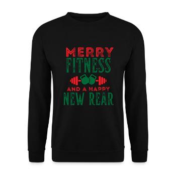 Fröhliche Fitness und ein glücklicher neuer hinterer Spaßurlaub - Unisex Pullover - Schwarz - Vorne - Alina (178cm) & Michal (187cm)