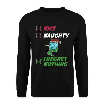 Je ne regrette rien de cadeau coquin ou mignon - Sweat-shirt Unisexe - noir - Devant - Alina (178cm) & Michal (187cm)
