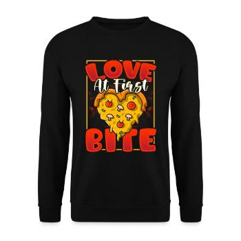 Conception de la fabrication de pizzas pour la prochaine Pizza Party - Sweat-shirt Unisexe - noir - Devant - Alina (178cm) & Michal (187cm)