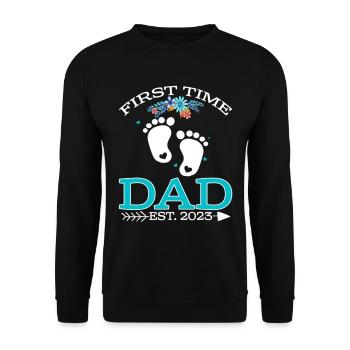 First Time Dad 2023 - Unisex Sweatshirt - black - Front - Alina (178cm) & Michal (187cm)