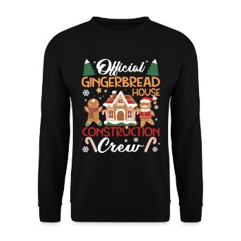 Official Gingerbread House Construction Crew - Unisex Sweatshirt - black - Front - Alina (178cm) & Michal (187cm)