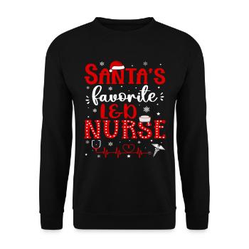 Santa's Favorite L&D Nurse - Unisex Sweatshirt - black - Front - Alina (178cm) & Michal (187cm)