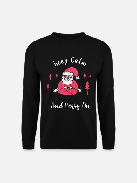 Keep Calm And Merry On Funny Yoga Christmas - Unisex Pullover - Schwarz