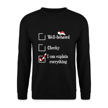 Drôle de dicton de Noël sur l’inflation - Sweat-shirt Unisexe - noir - Devant - Alina (178cm) & Michal (187cm)