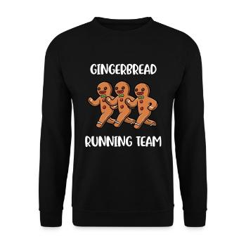 Gingerbread Man Running Team Keks Geschenk - Unisex Pullover - Schwarz - Vorne - Alina (178cm) & Michal (187cm)