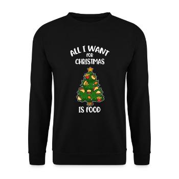 Christmas Food Weihnachtsessen Geschenk - Unisex Pullover - Schwarz - Vorne - Alina (178cm) & Michal (187cm)