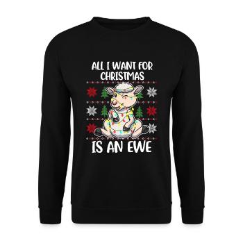 Noël Ewe Ugly Christmas Pull Cadeau - Sweat-shirt Unisexe - noir - Devant - Alina (178cm) & Michal (187cm)