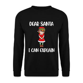 I Can Explain Lieber Weihnachtsmann Geschenk - Unisex Pullover - Schwarz - Vorne - Alina (178cm) & Michal (187cm)